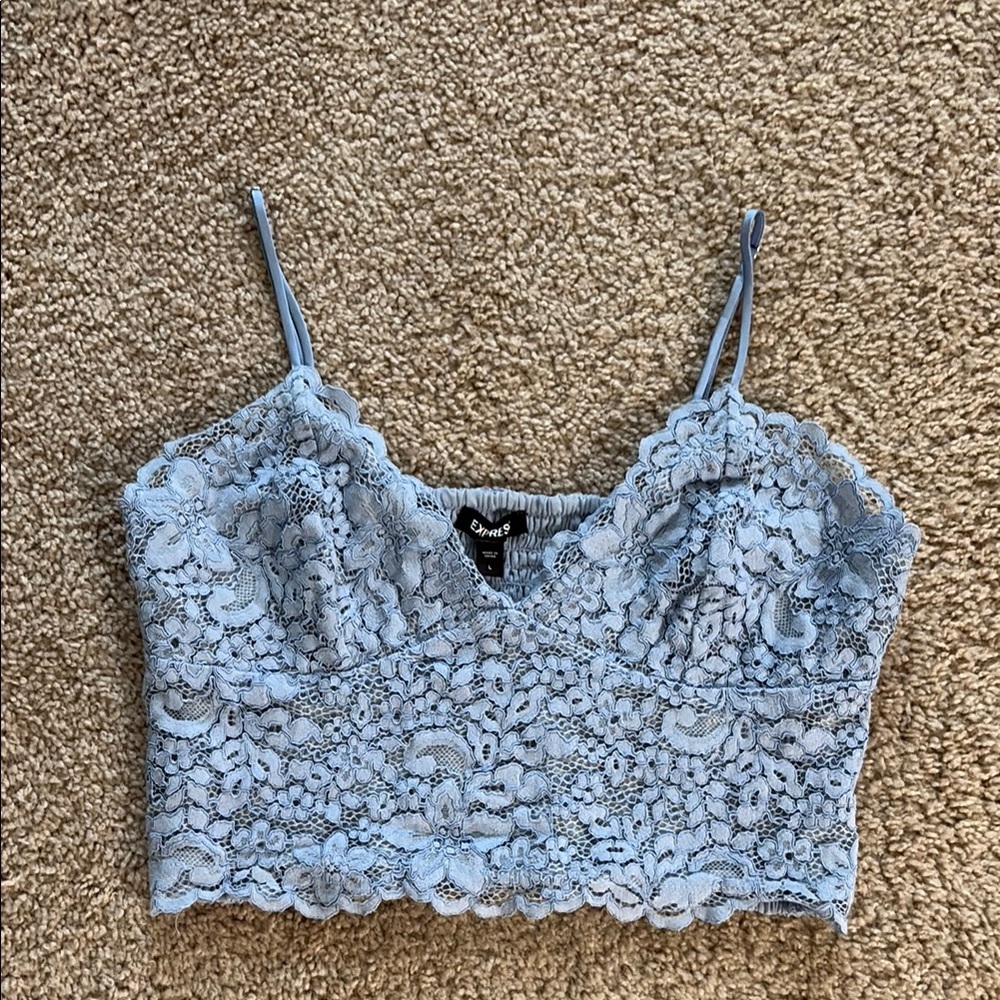 Express Blue Embellished Bustier Camisole